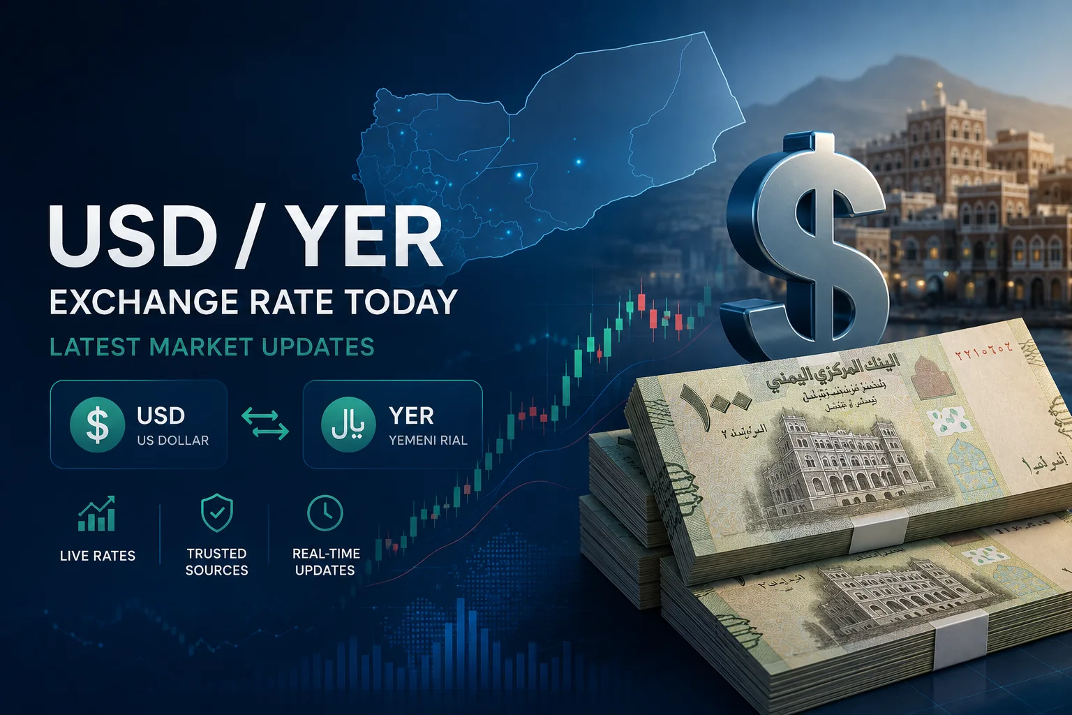 سعر الدولار مقابل الريال اليمني اليوم